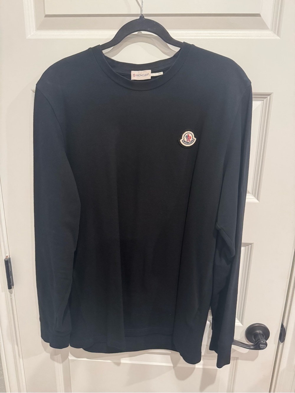 Moncler Black Long Sleeve Logo Sweatshirt